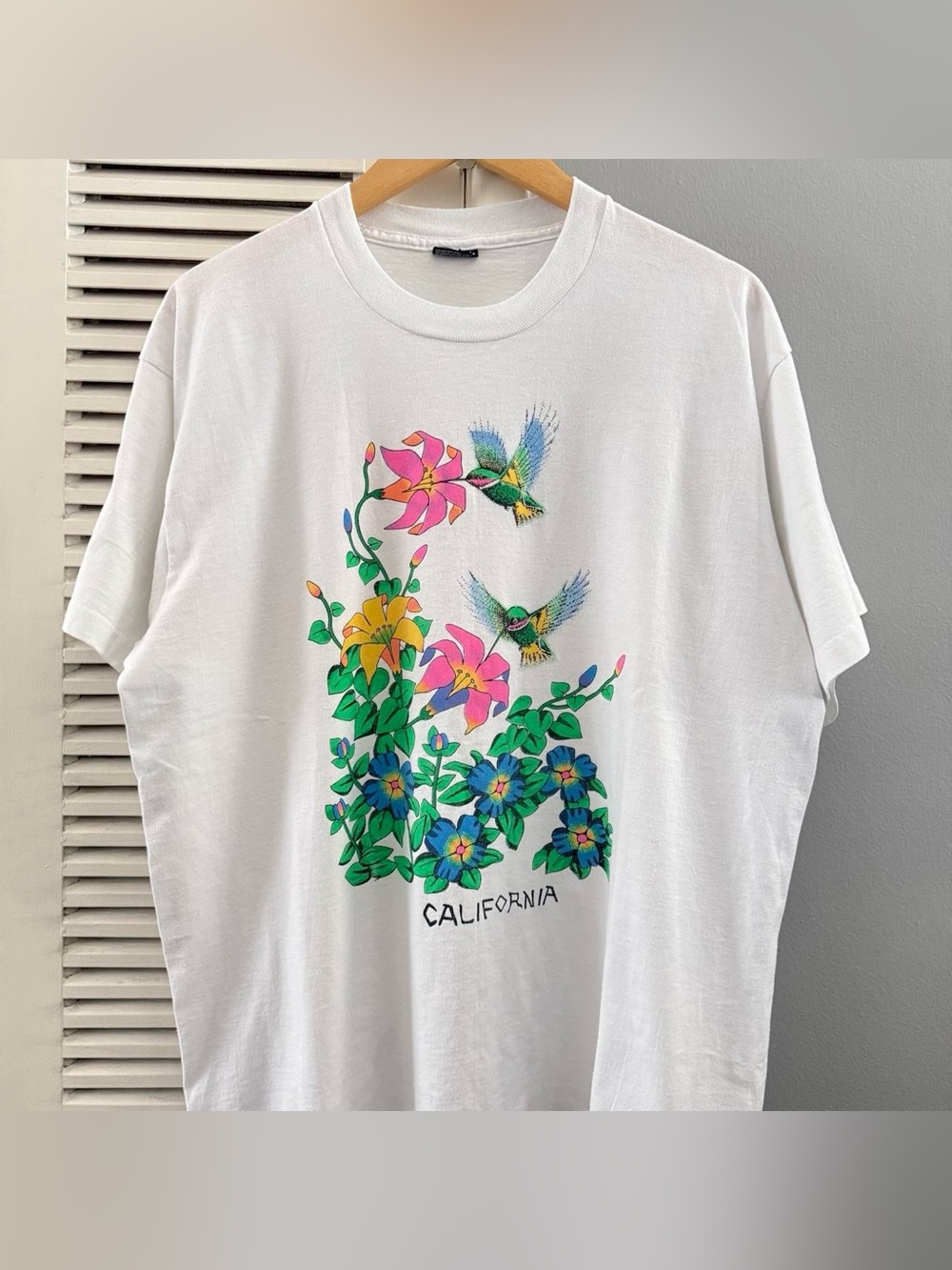 Vintage 90’s Floral Hummingbird California Souvenir Nature T-shirt